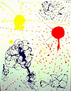 Title: Suns, Style: Symbolic, Medium: Acrylic on Canvas, Size: 36" x 48" (91 cm x 122 cm), Created: 1990, Accession #90/9