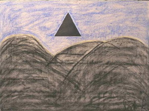 Title: Triangle Over Mountain, Style: Primitive, Medium: Pastel on Paper, Size: 24" x 18" (61 cm x 46 cm), Created: 1992 January , Accession #92/9D