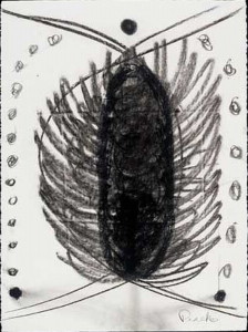 Title: Trillomiasm, Style: Primitive, Medium: Charcoal on Paper, Size: 22" x 30" (56 cm x 76 cm), Created: 2001 February, Accession #01/2D