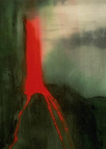 Title: Volcanic, Style: Allegoric, Medium: Acrylic on Canvas, Size: 33" x 40" (84 cm x 102 cm), Created: 1991, Accession #91/12