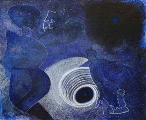 Title: Deus Mythos, Style: Allegoric, Medium: Acrylic and Oil Pastel on Canvas, Size: 95" x 78" (241 cm x 198 cm), Created: 2003, Accession #03/3P