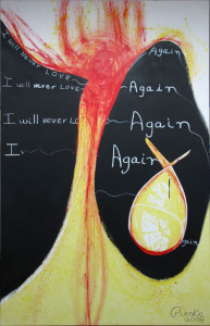 Title: NeverLove, Style: Allegoric, Medium: Acrylic and Oil Pastel on Canvas, Size: 63" x 98" (160 cm x 249 cm), Created: 2008, Accession #08/05