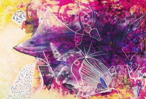 Title: Prince of the Tides, Style: Symbolic, Medium: Acrylic and Oil Pastel on Canvas, Size: 88" x 60" (224 cm x 152 cm), Created: 2004 Dec , Accession #04/9P