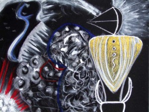 Title: Untitled 06/08, Style: Esoteric, Medium: Goache on canvas board, Size: 25.59" x 19.69" (65 cm x 50 cm), Created: 2006, Accession #06/04