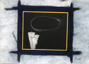 Title: Waiting, Style: Allegoric, Medium: Lithograph, Pastel, Oil PastelPastel on Paper, Size: 22.5" x 19.5" (57 cm x 50 cm), Created: 2018, Accession #18/1